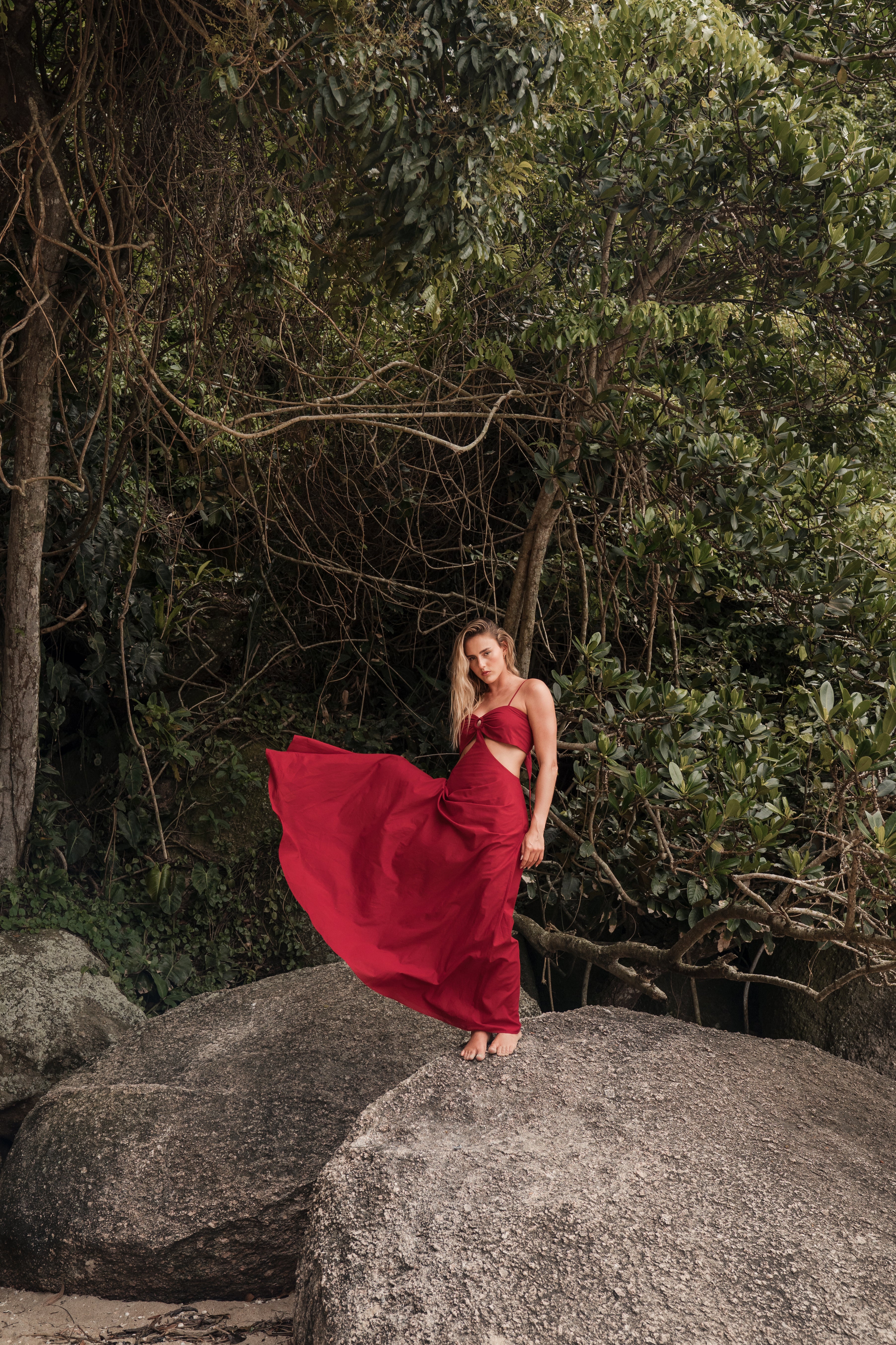 Vestido Longo Peônia Rubi