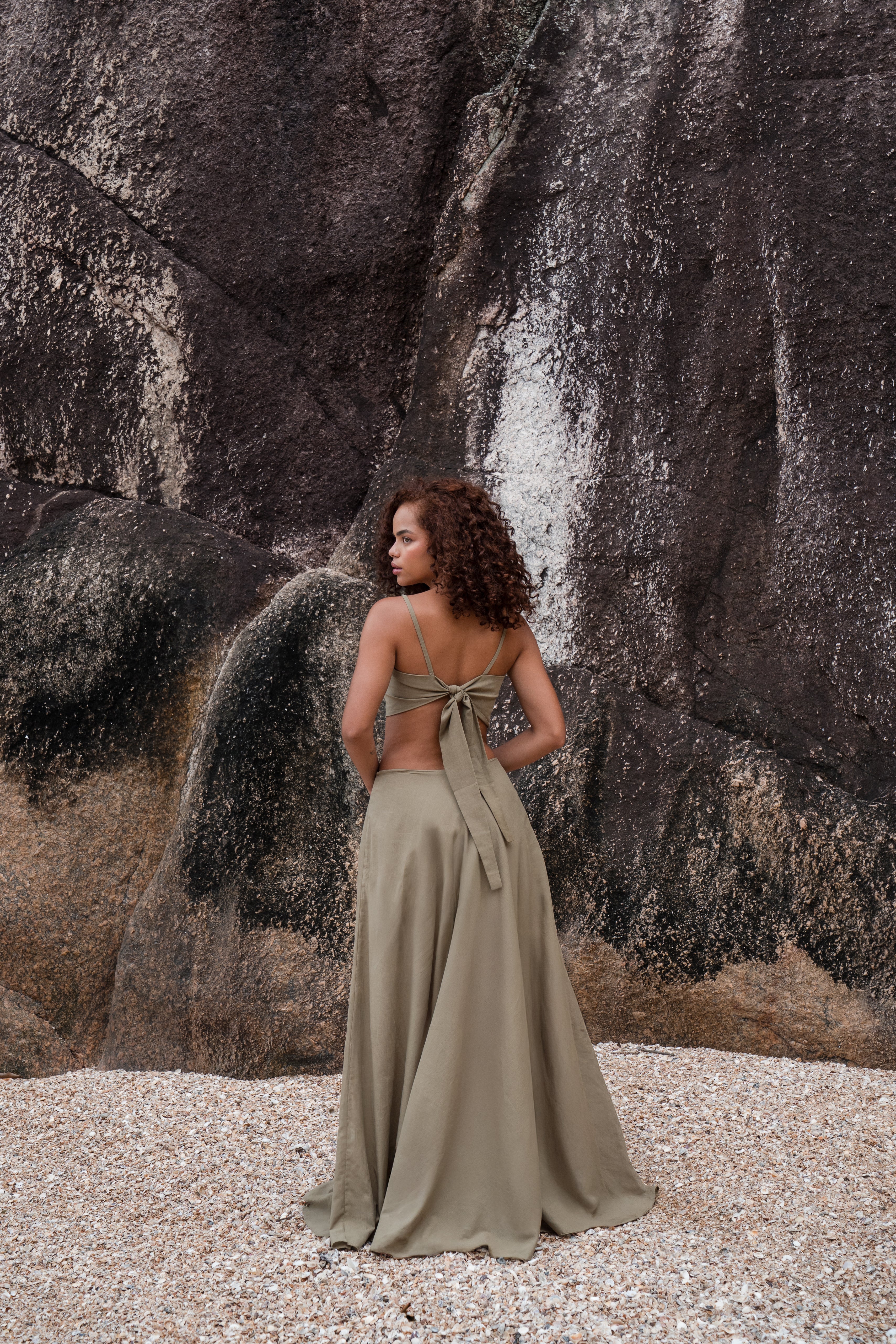 Vestido Longo Peônia Oliva